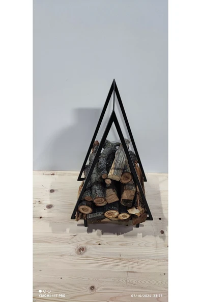 DEKOR Çatı Tipi Odunluk / Siyah / 30x20x50(h)cm - 4