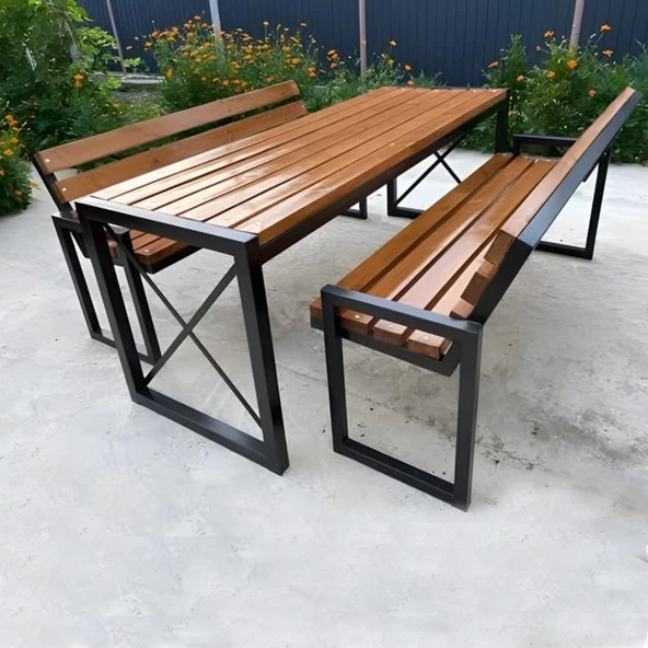 Ahşap Masa Takımı Bahçe Oturma Grubu - 2