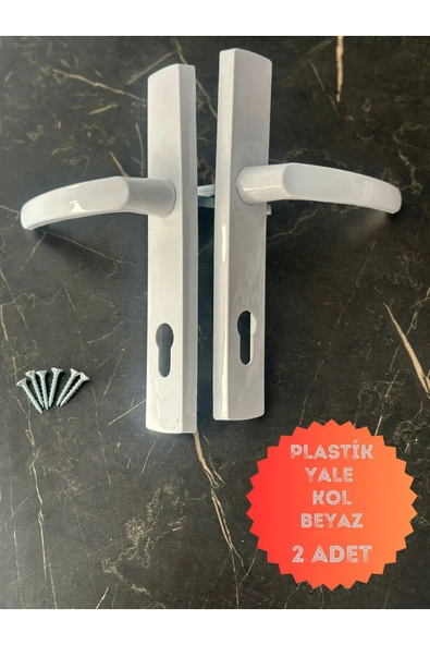 EVA PLAST Pvc Pimapen Plastik Kapı Kolu Balkon/tuvalet(WC)/banyo (BAREL YUVALI) / Beyaz 2 Adet - 2