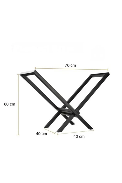 DEKOR - V Şömine Soba Odunluk / Metal / Siyah / 70x40x60(h), AN0190 - 2