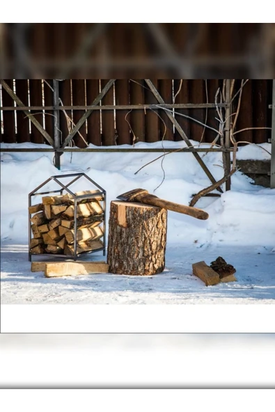 DEKOR Şömine & Soba Odunluk, Odun Sehpası, Odun Kovası / Metal / Siyah / 30x45x45(h)cm, AN0178 - 2