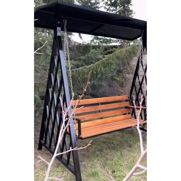 Bahçe Salıncağı | 3 Kişilik Ahşap Teras Salıncağı