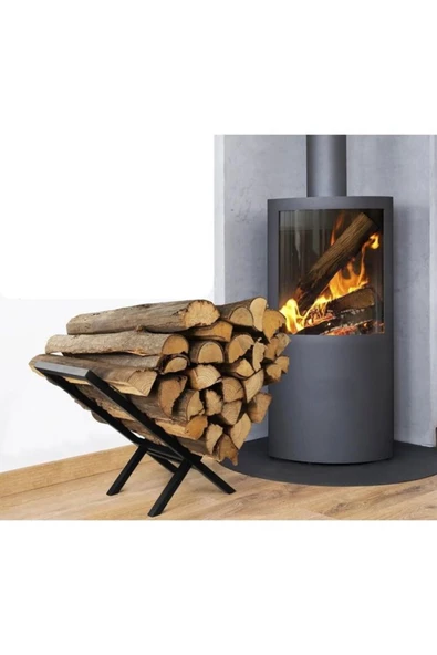 DEKOR - V Şömine Soba Odunluk / Metal / Siyah / 70x40x60(h), AN0190 - 5