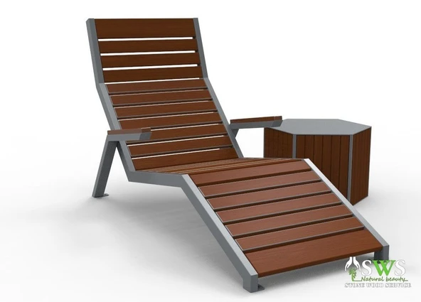 Şezlong Rahat Dinlenme Yatağı Şezlong Ahşap