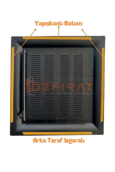 Process Menfez 45x45 Cm Banyo / Wc Havalandırma Menfezi / Plastik Antrasit Renk - 3