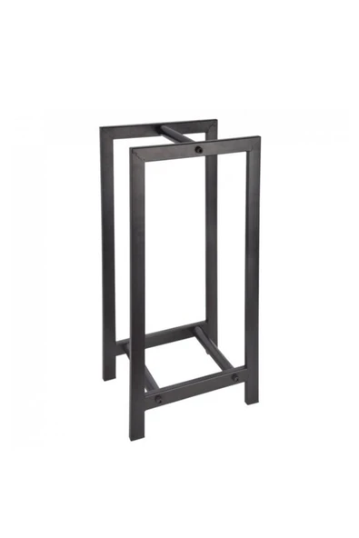 DEKOR Dikey - Şömine Soba Odunluk - Metal - Siyah - Mini, 30x30x90(h), - 3