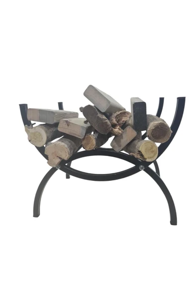 Dekor Şömine & Soba Odunluk, Odun Sehpası, Odun Kovası / Mini / Metal / Siyah / 50x40x40(H)cm - 4
