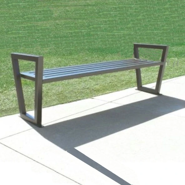 Kolçaklı Metal Oturma Bankı Sağlam Park Bench - 3