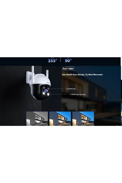 Tenda Akıllı Video Kamera(Hafıza Kartı Dahildir) Otomatik Takip Mini Mobese Kamera - 5