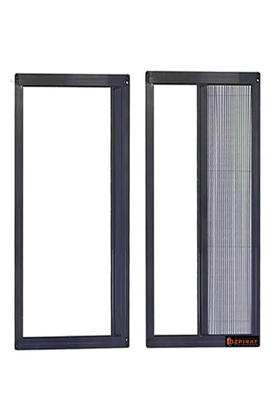 ÖZFIRAT PVC YAPI Akordeon Pileli Pilise Kapı Sineklik, Antrasit, 90x210 Cm. İstenilen Ölçüde