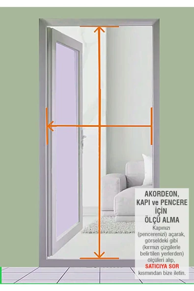 ÖZFIRAT PVC YAPI Akordeon Pileli Pilise Pencere Sineklik Beyaz, 70*130 Cm. Istenilen Ölçüde - 5