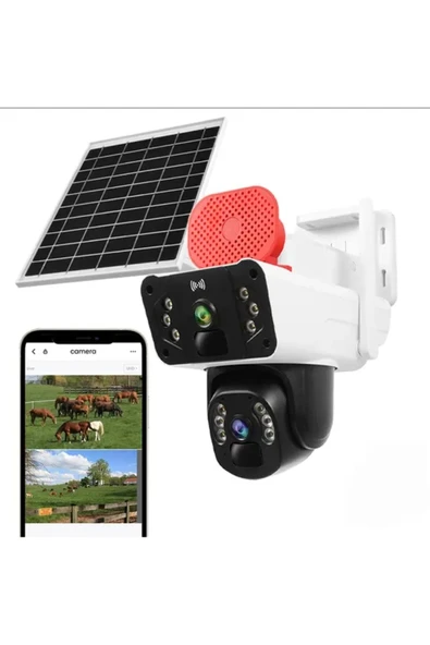 Urfakent 4g Solar Kamera Çift Kameralı Sim Kart Destekli Sirenli Güvenlik Kamerası(hafıza Kartı Dahildir) - 3