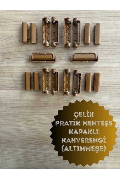 ÖZFIRAT PVC YAPI Pvc Pimapen Kapı Pencere Pratik Çelik Menteşe 80mm Kahve/altınmeşe (10 ADET) Vidalar Dahil - 2
