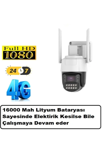 Urfakent Şarjlı Ve Elektrikli 4G Sim Kartlı Güvenlik Kamerası P6SLite Yazılım(Hafıza Kartı Dahildir)