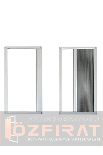 ÖZFIRAT PVC YAPI Akordeon Pileli Pilise Pencere Sineklik Beyaz, 70*130 Cm. Istenilen Ölçüde