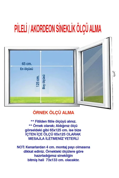 ÖZFIRAT PVC YAPI Akordeon Pileli Pilise Pencere Sineklik Antrasit, 70*130 Cm. Istenilen Ölçüde - 3