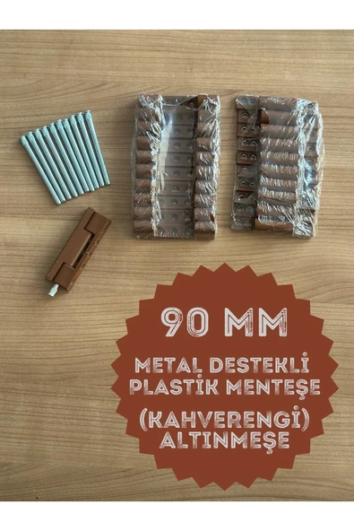 Process Pimapen Kapı Menteşesi Pls Metal Destekli 90mm Kahverengi(a.meşe) /4 Adet) Vi̇dalar Dahi̇l - 2