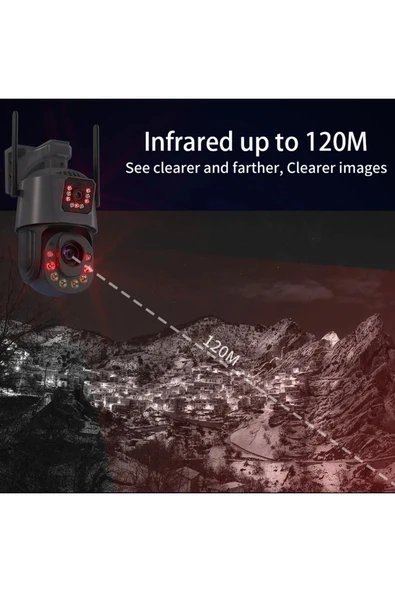 Urfakent İcsee 6 MP Çift Kameralı 36X Optik Zoom Büyük Kasa PTZ Wifi Kamera(Hafıza Kartı Dahildir) - 4