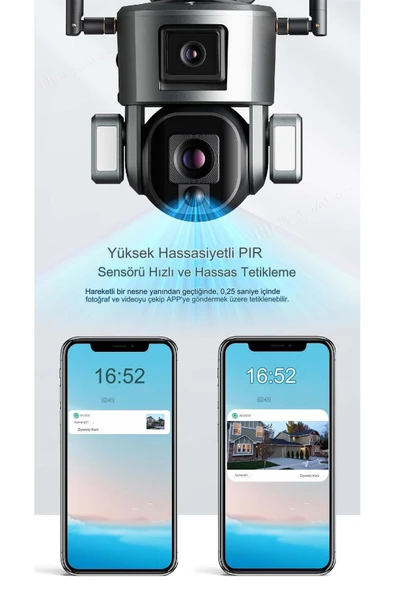 Urfakent 4g Solar Kamera 4k 8mp Çift Lensli Hareket Takipli 10x Optik Zoom Hafıza Kartı Dahildir - 3