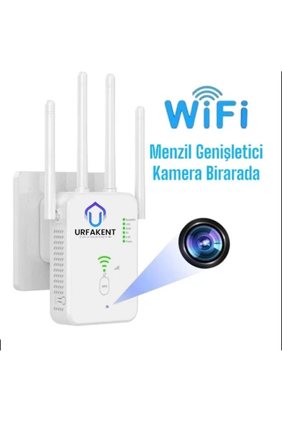 Urfakent WiFi Menzil Genişletici + HD Video Kamera | Çift Bant, Güçlü Sinyal, Mobil Uyumlu