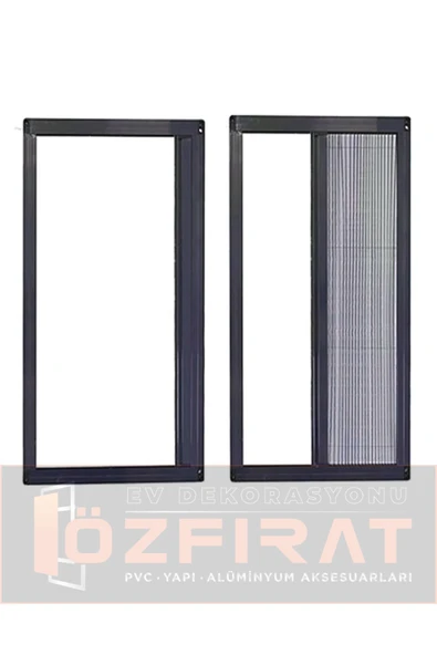 ÖZFIRAT PVC YAPI Akordeon Pileli Pilise Pencere Sineklik Antrasit, 70*130 Cm. Istenilen Ölçüde