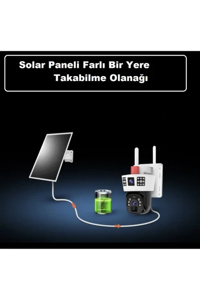 Urfakent 4G Solar Kamera Çift Kameralı Sim Kart İle Çalışan Güvenlik Kamerası(Hafıza Kartı Dahildir) - 5