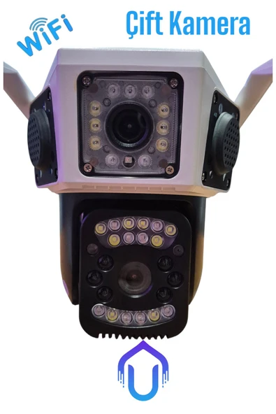 Urfakent Çift Kameralı 1080P WIFI PTZ Kamera Yeni Ayak Tasarımı - 3
