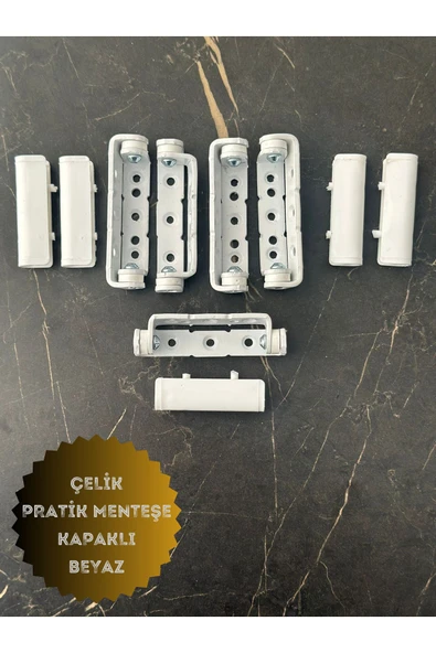 ÖZFIRAT PVC YAPI Pvc Pimapen Kapı Pencere Pratik Çelik Menteşe 80mm Beyaz (5 ADET) Vidalar Dahil - 2