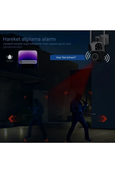 Urfakent P6Slite 3 Kameralı Wifi Smart Kamera(Hafıza Kartı Dahildir) - 3