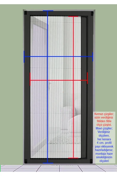 ÖZFIRAT PVC YAPI Akordeon Pileli Pilise Kapı Sineklik, Antrasit, 90x210 Cm. İstenilen Ölçüde - 4