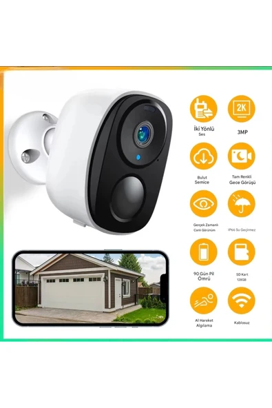 Urfakent 2K Bataryalı Wifi Kamera 2-3 Ay Bekleme Süresi Okam Pro Yazılım - 3