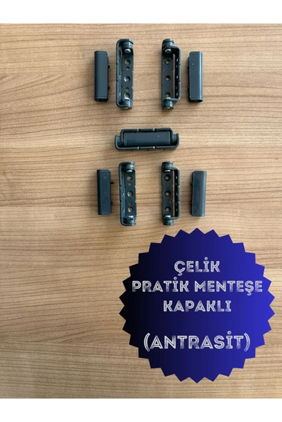 ÖZFIRAT PVC YAPI Pvc Pimapen Kapı Pencere Pratik Çelik Menteşe 80mm Antrasit (5 ADET) Vidalar Dahil - 2
