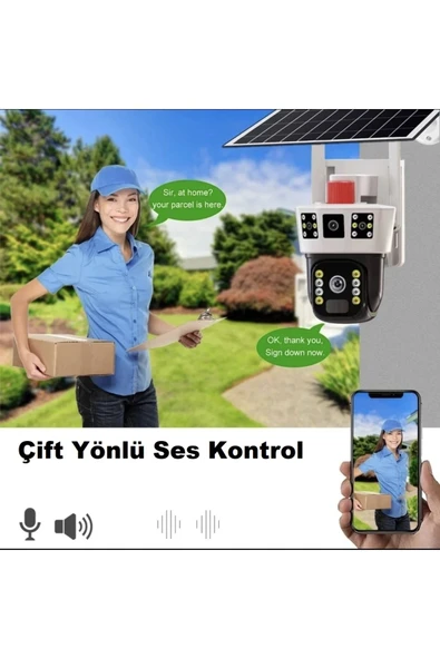 Urfakent 4G Solar Kamera Çift Kameralı Sim Kart İle Çalışan Güvenlik Kamerası(Hafıza Kartı Dahildir) - 7