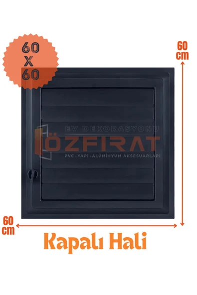 Process Menfez 60x60 Cm Banyo / Wc Havalandırma Menfezi / Plastik Antrasit Renk