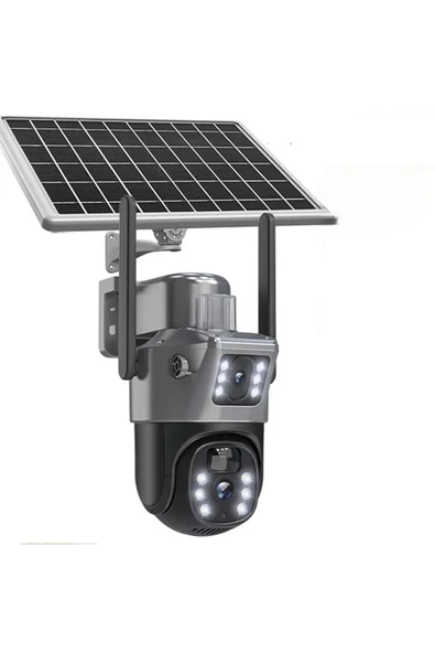 Urfakent Çift Kameralı Hareket Takipli 4G Sim Kartlı Solar Kamera 6MP Dual Lens+Hafıza Kartı Dahildir - 3