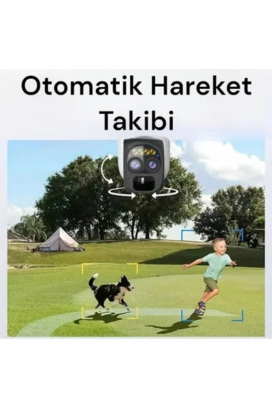 Urfakent Çift Lens 10X Hibrit Zoom Wifi Solar Mini PTZ Kamera - 4