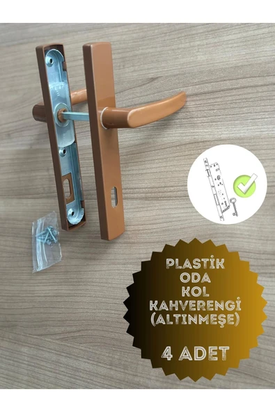 EVA PLAST Pvc Pimapen Plastik Kapı Kolu (ODA) Kahverengi(ALTINMEŞE) 4 Adet