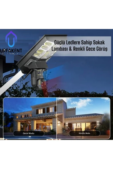 Urfakent Sokak Lambalı 3 Lensli 4G Solar Kamera - 6