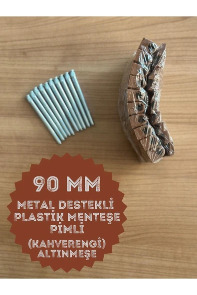 Process PVC Pimapen Kapı Menteşesi Pls Metal Destekli 90mm Kahverengi(A.Meşe) /6 Adet) VİDALAR DAHİL - 3