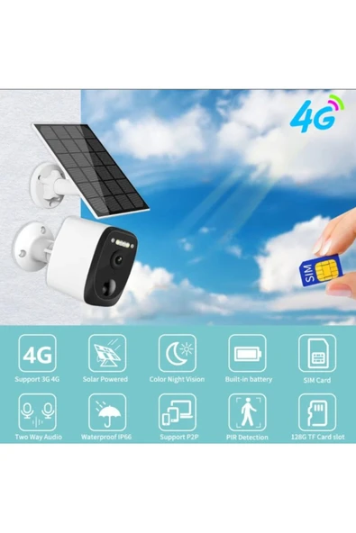 Urfakent Ubox 4G Şarjlı Ve Panelli Kullanılabilen Sabit Güvenlik Kamerası(Hafıza Kartı Dahildir) - 4