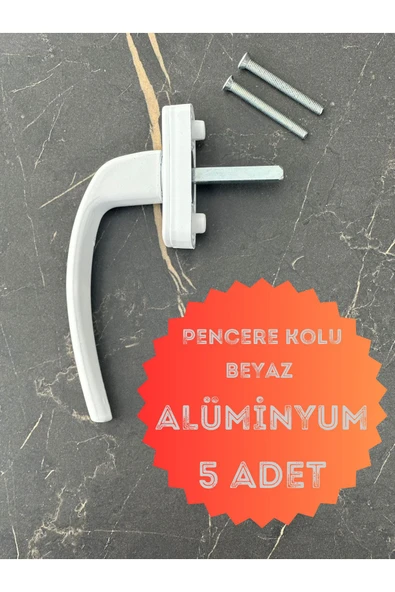 ÖZFIRAT PVC YAPI Pencere Kolu / ALÜMÜNYUM Beyaz 5 Adet