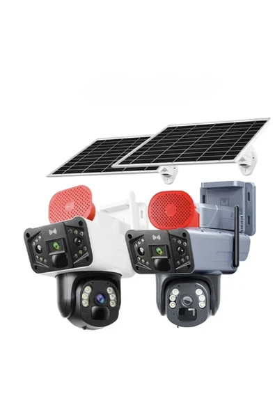 Urfakent 4g Solar Kamera Çift Kameralı Sim Kart Destekli Sirenli Güvenlik Kamerası(hafıza Kartı Dahildir) - 2
