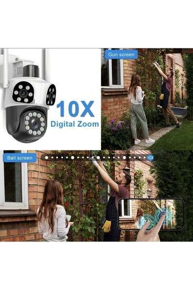 Urfakent P6Slite 3 Kameralı Wifi Smart Kamera(Hafıza Kartı Dahildir) - 6