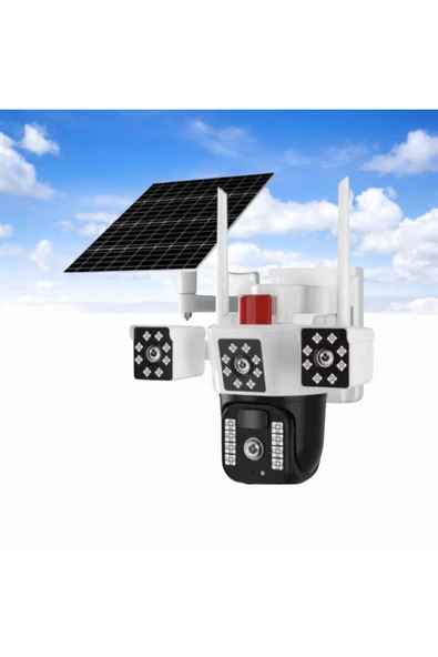 Urfakent 4G Solar Kamera Çift Kameralı Sim Kart İle Çalışan Güneş Enerjili Kamera(Hafıza Kartı Dahildir) - 4
