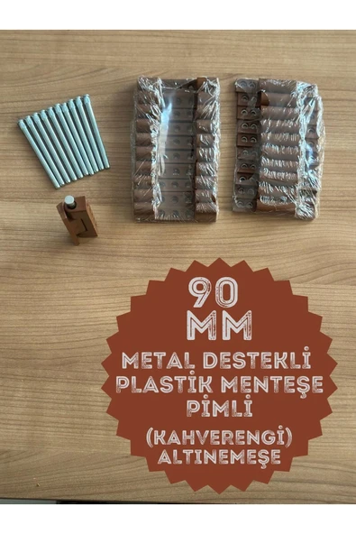 Process PVC Pimapen Kapı Menteşesi Pls Metal Destekli 90mm Kahverengi(A.Meşe) /6 Adet) VİDALAR DAHİL - 4
