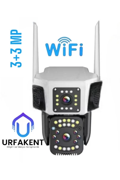 Urfakent Çift Kameralı 1080P WIFI PTZ Kamera Yeni Ayak Tasarımı - 7