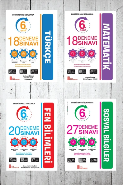 Ata 6.Sınıf Türkçe-Matematik-Fen Bilimleri-Sosyal Bilgiler Deneme Seti ürün görseli 1