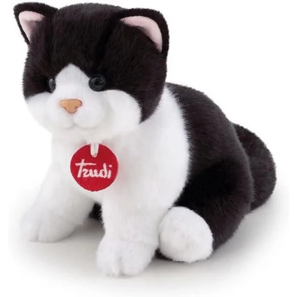 Çocuk Eğitici Oyuncak Trudi Peluş Siyah Beyaz Kedi 20 cm - 1