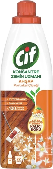 Cif Konsantre Zemin Uzmanı Ahşap ve Laminant Parke için Yüzey Temizleyici Portakal Çiçeği 895ml ürün görseli