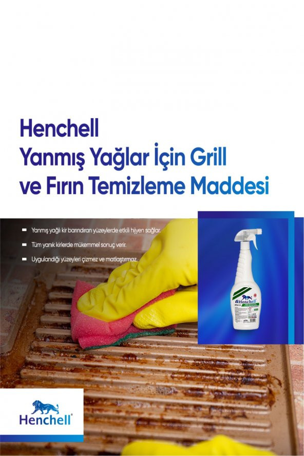 HENCHELL YANMIŞ YAĞLAR İÇİN GRILL VE FIRIN TEMİZLEME MADDESİ 1KG - 2